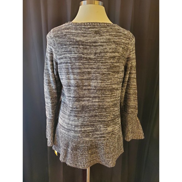 NWT Style & Co Marled Heather Ruffled 1X Sweater - Picture 2 of 6